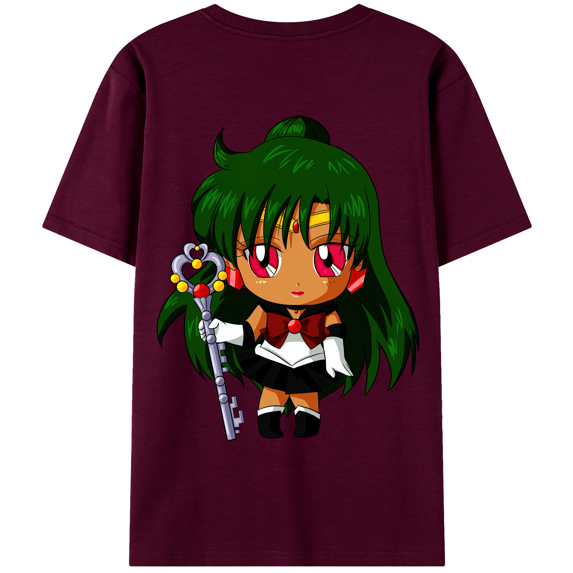 （画像用） 美少女戦士セーラームーン 冥王せつな Sailor Moon Meiou Setsuna レディース半袖Tシャツ(バックプリント)